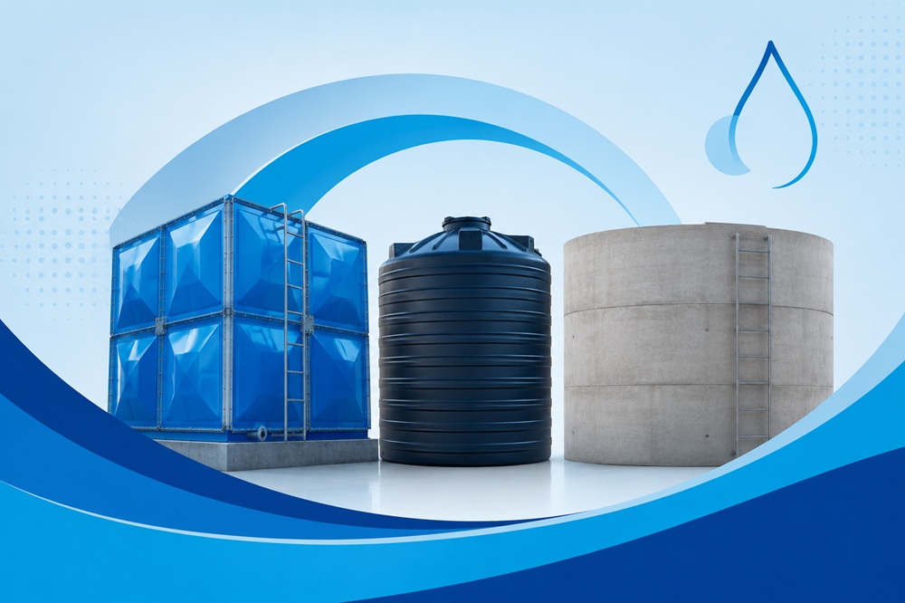 Choosing between GRP, polyethylene and concrete water storage